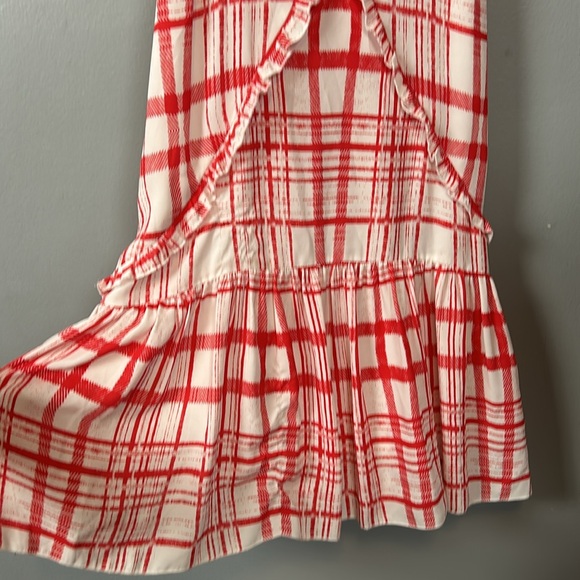 Avec Les Filles Dress Women Plaid  Windowpane Grid Check Mini White Red size S - Picture 7 of 13